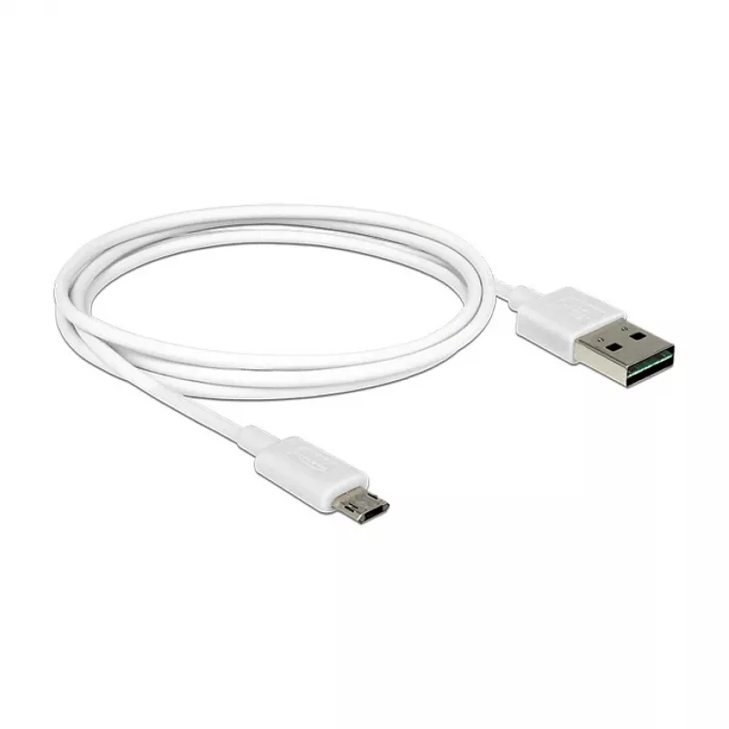USB-kaapeli DeLOCK 84807 USB 2.0 1 m USB A Micro-USB B valkoinen