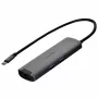 Unitek H1112F aktiivinen USB-C-hubi, 6 porttia, 5 Gbps, HDMI 4K@30Hz, RJ-45, 2x USB-A, 2x USB-C, PD 100 W, alumiini, harmaa
