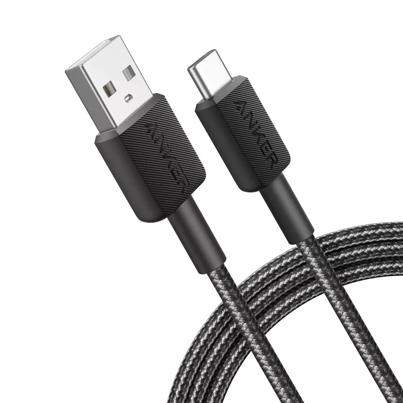 Anker Innovations 322 USB-A - USB-C kaapeli nylon 1,8M musta - kaapeli - digitaali/data