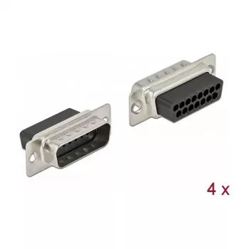 Kaapeliliitin DeLOCK 66709 D-Sub 15 pin musta hopea