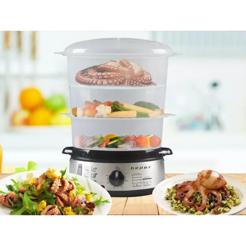 Höyrykeitin Beper BC.250 3 koria työtaso 800 W ruostumaton teräs