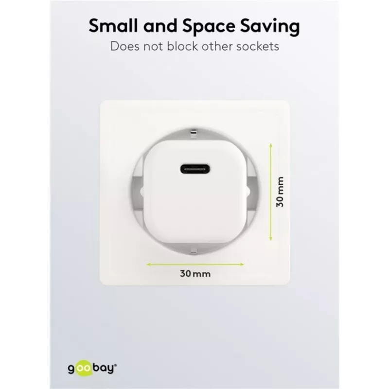 Goobay yleinen musta AC-pikalaturi sisäkäyttöön 65403 USB Type-C 110-240V