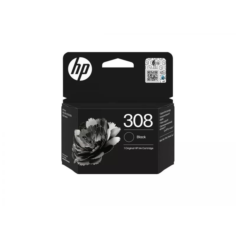 HP 308 musta alkuperäinen mustekasetti