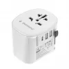 Matka-adapteri GEMBIRD TPA-EU2A1C15-01-W – 15W, Type-E-pistoke, 2× USB-A + 1× USB-C, 100–250V