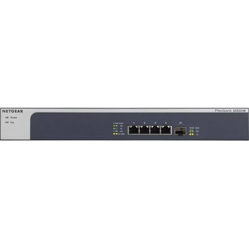 NETGEAR XS505M hallitsematon 10G Ethernet (100/1000/10000) harmaa, hopea