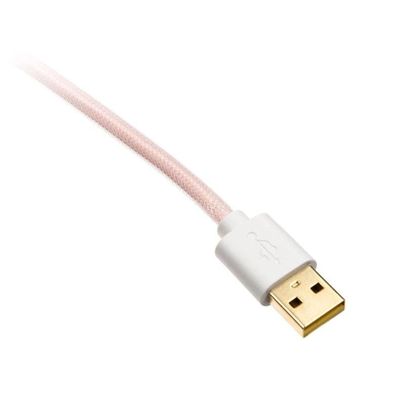 Ducky Premicord Cotton Candy spiraalikaapeli, USB Type-C - Type-A - 1,8 m