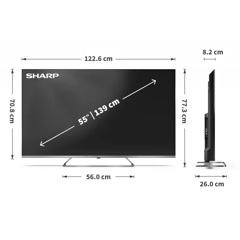 Sharp 4K Ultra HD QLED MiniLED TV | 55JP7265E | 55
