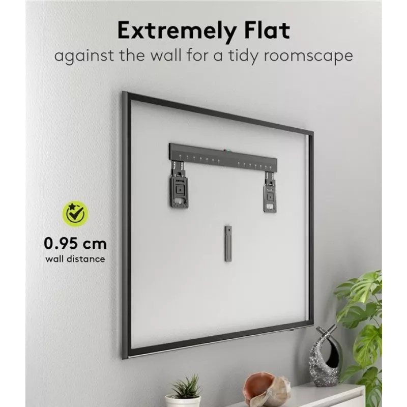 Kiinteä TV-seinäteline WENTRONIC Goobay Ultraslim 70822 XL musta litteille näytöille