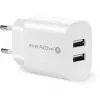 PUHELIMEN LATURI 2X USB 2,4A 12W VALKOINEN