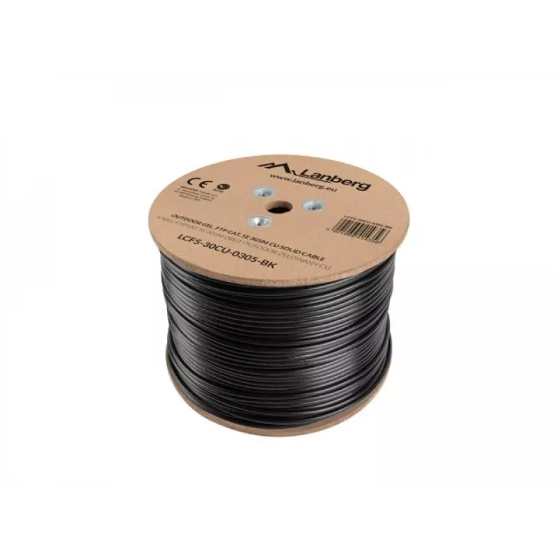 Verkkokaapeli Lanberg LCF5-30CU-0305-BK RJ45 Cat5e 305 m musta