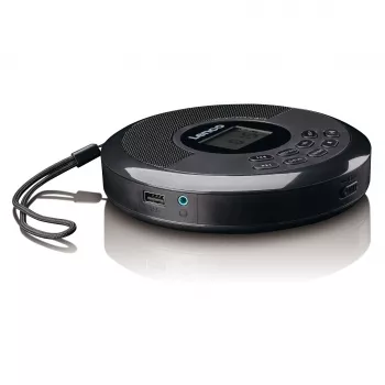 Kannettava CD-soitin Lenco CD-340BK — musta, kannettava muotoilu