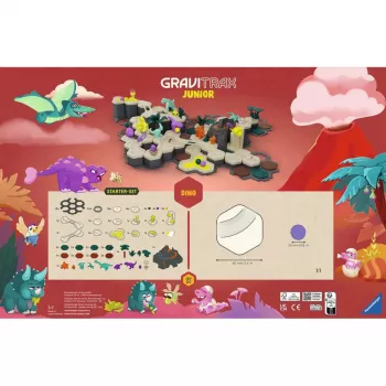Kuularata Ravensburger GraviTrax Junior -aloitussarja XXL Dino, radan rakennus lapsille