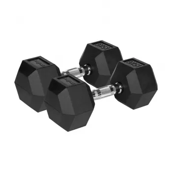 Käsipaino Rebel Active Hex kumipäällysteinen 15 kg – yksittäinen Hex-käsipaino, kompakti kahva