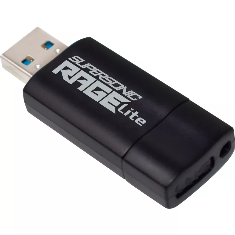 USB-muistitikku PATRIOT Rage Lite 512GB 120 MB/S USB 3.2 sisäänvedettävä musta (PEF512GRLB32U)