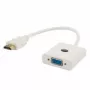 HDMI-uros VGA-naaras -adapteri SAVIO CL-201, HDMI A VGA D-Sub, valkoinen, 0,1 m, jopa 1920x1200