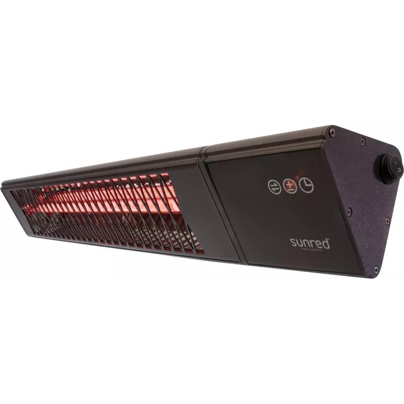 Infrapunalämmitin SUNRED PRO25W-SMART, seinäkiinnitteinen kolmio tumma, 2500 W, musta, IP55