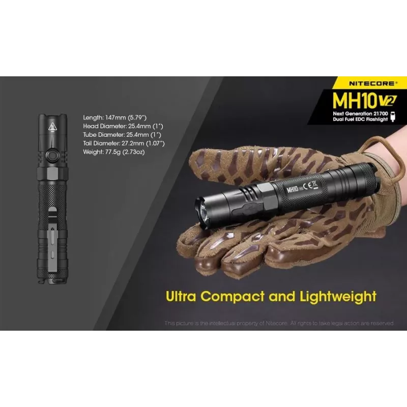 Käsivalaisin Nitecore MH10 V2 musta