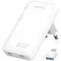 Laturi FlatPlug 65W GaN Dual USB-C valkoinen