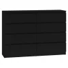 Kommode top e shop M8 140 CZERŃ — 8 laatikkoa, lastulevy, 1380×400×970 mm, musta