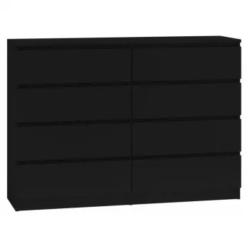 Kommode top e shop M8 140 CZERŃ — 8 laatikkoa, lastulevy, 1380×400×970 mm, musta