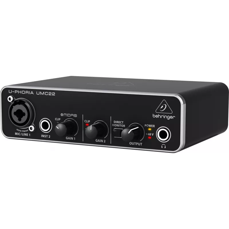 Behringer UMC22 täydentävä musiikkivaruste Concert/Studio etuvahvistin