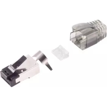 Kaapelipistoke RJ-45 musta hopea S/CONN 08-02050 uros