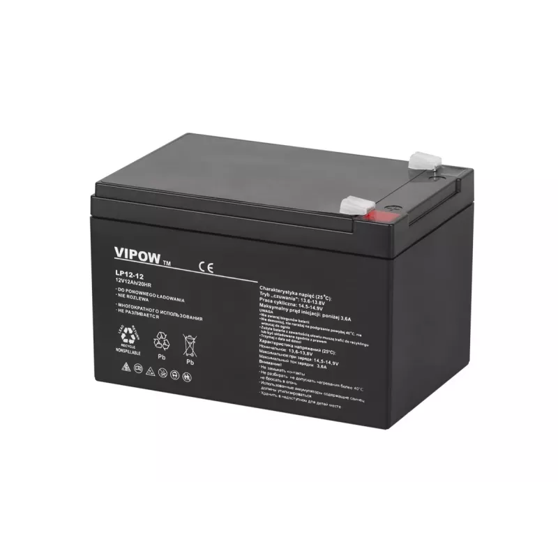Sinetöity lyijyakku VIPOW BAT0216 12V 12Ah
