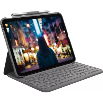 Logitech 920-011423 näppäimistö mobiililaitteille QWERTZ saksa Bluetooth harmaa