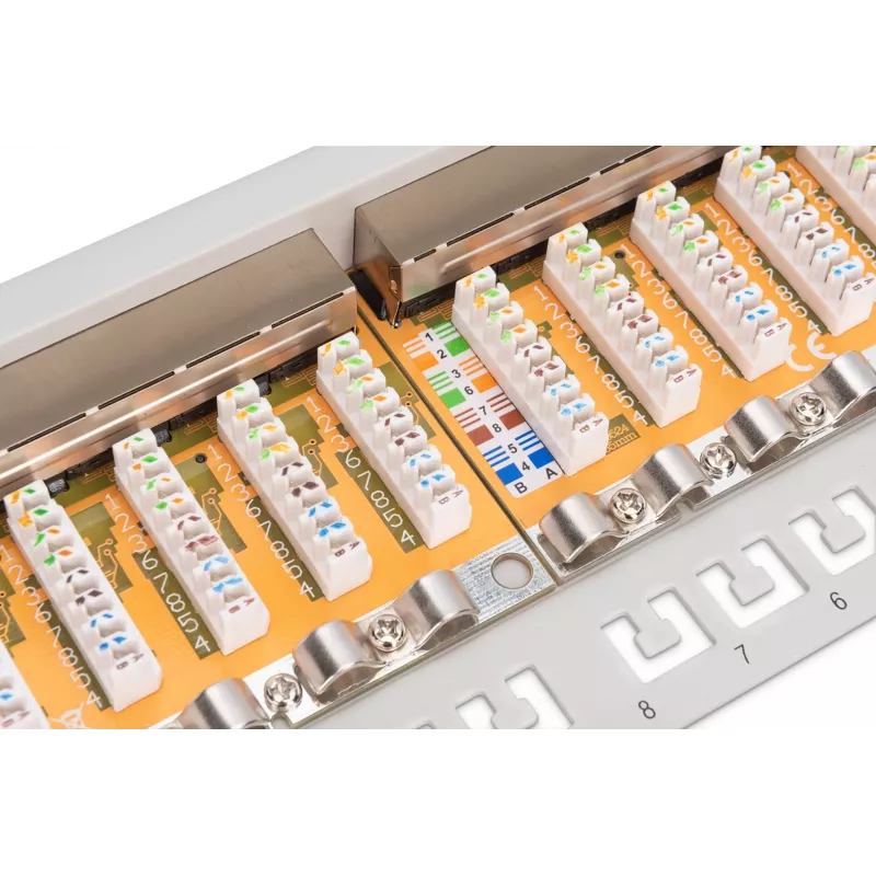 DIGITUS DN-91624S 24-porttinen Cat6 suojattu katkaisupaneeli, 1U 19 tuumaa, harmaa