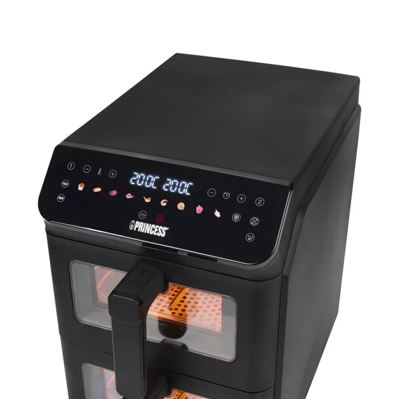 Princess Double Stack -kiertoilmakypsennin | 182490 | teho 3000 W | tilavuus 11,2 l | musta