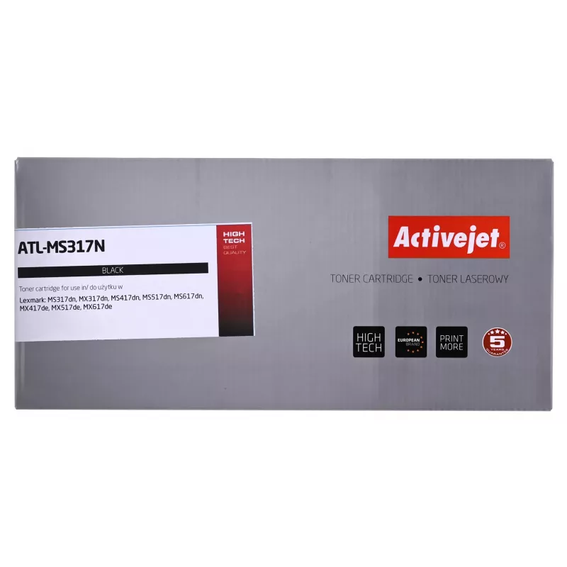 Värikasetti ActiveJet korvaava Lexmark 51B2000 musta, 2500 sivua, yksittäispakkaus