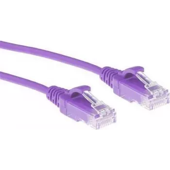 ACT valkoinen 1,5 metriä LSZH U/UTP CAT6 Datacenter Slimline -verkkokaapeli ilman lukituskielekettä ja RJ45-liittimillä
