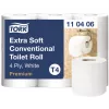 Vessapaperi Tork Premium Extra Soft Conventional T4 — 4-kerroksiset rullat 9,7 cm x 19,1 m, 6 kpl:n pakkaus
