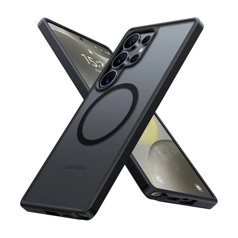 Torras Guardian Magnetic Case jalustalla Galaxy S25 Ultra, musta (X00FX2231)