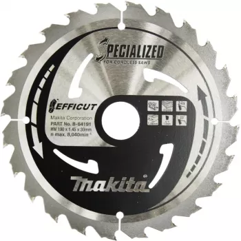 Makita Specialized EFFICUT - pyörösahanterä - puulle, metallille - 190 mm - 24 hammasta (B-64191)