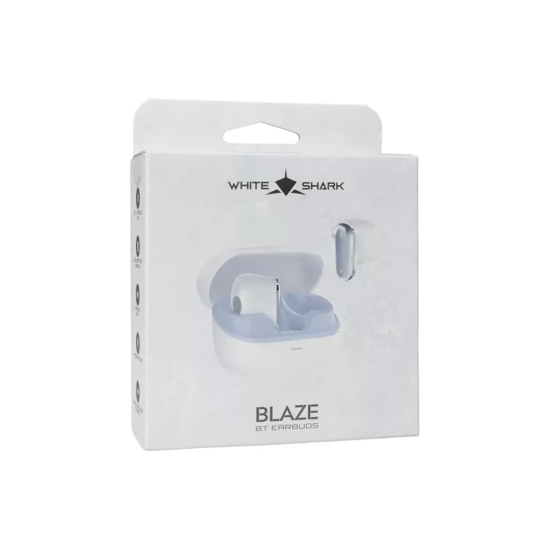 True Wireless -nappikuulokkeet White Shark GEB-TWS-201 Blaze valkoinen