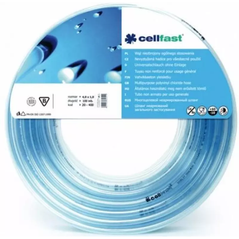 Puutarhaletku Cellfast SP160 PVC 6,0×1,5 mm — 1 m:n pätkä