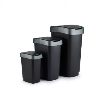 Rotho Twist pyörivä roskakori 50 l, hopea