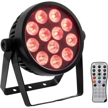 LED-spotti EUROLITE 4C-12 Silent ohut 12W RGBW – kompakti näyttämö-/tunnelmavalonheitin