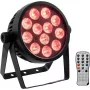 LED-spotti EUROLITE 4C-12 Silent ohut 12W RGBW – kompakti näyttämö-/tunnelmavalonheitin