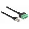 DeLOCK RJ45 -kaapeli Cat.6 uros liitinrimaan adapteriin 30 cm musta vihreä