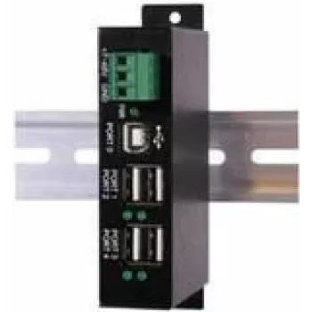 EXSYS EX-1163HMS-WT 4-porttinen USB 2.0 -keskitin, ylijännitesuoja ja laajennettu lämpötila-alue