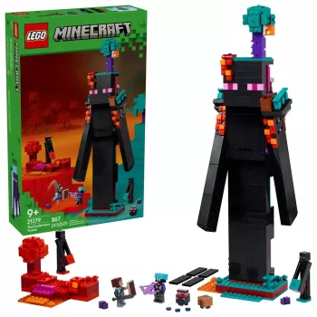 Rakennuslelu LEGO Minecraft setti 21279 Enderman-torni, 867 osaa, 2 minifiguuria, 450 mm korkeus