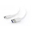 USB-datakaapeli Gembird USB A - USB C 1 m, USB 3.2 Gen 1, valkoinen