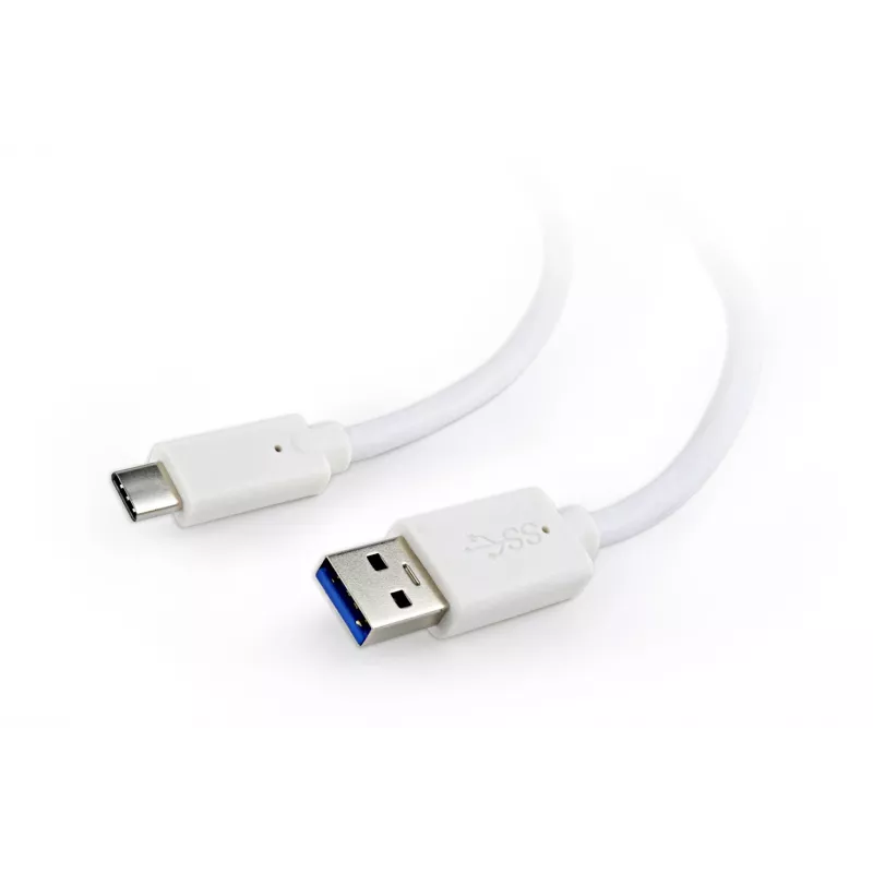 USB-datakaapeli Gembird USB A - USB C 1 m, USB 3.2 Gen 1, valkoinen