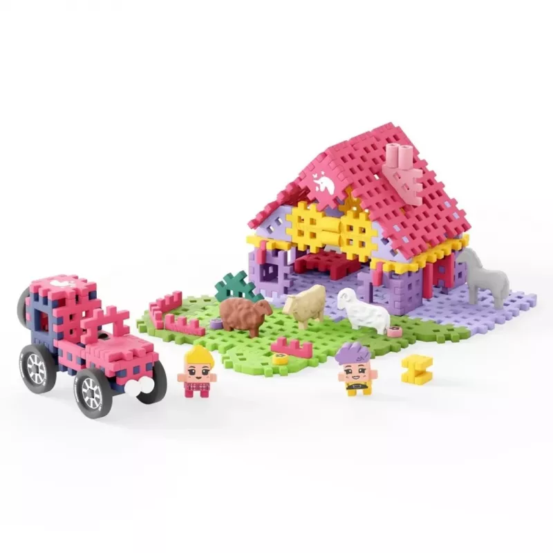 Marioinex Mini Waffle 112-osainen rakennussarja – Farmer Urocze Ranczo, monivärinen, ikä 6+