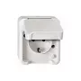 Pistorasia Merten MEG2300-8019 CEE 7/3, tukee CEE 7/4, valkoinen, IP44, termoplasti, 83×73×57 mm