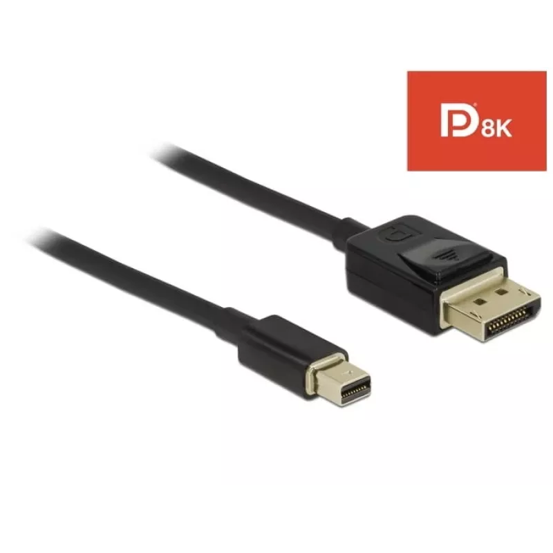 DeLOCK - DisplayPort-kaapeli - DisplayPort (M) - Mini DisplayPort (M) - 2 m - musta - 8K-tuki