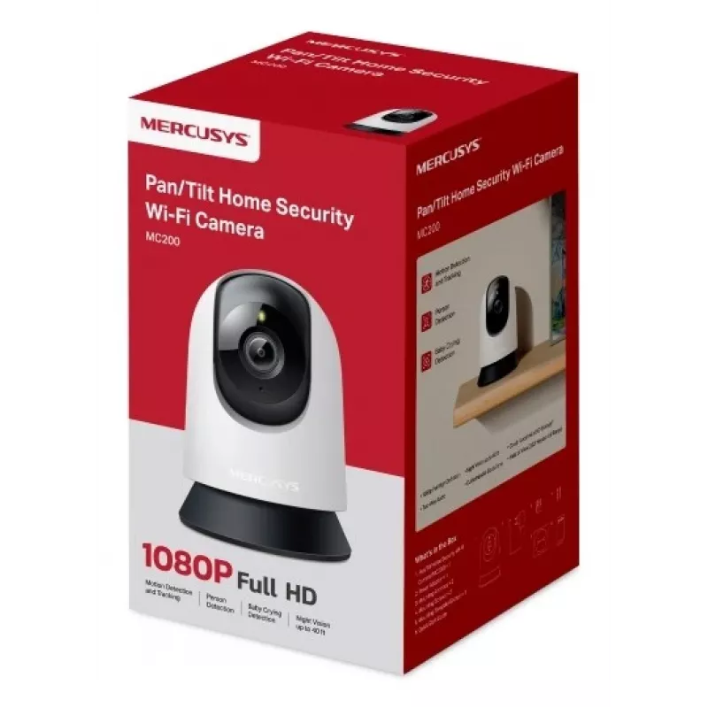 Sisävalvontakamera MERCUSYS MC200 Full HD 1080p, 87° näkökenttä, 30 fps, yönäkö 12 m, MicroSD jopa 512 GB