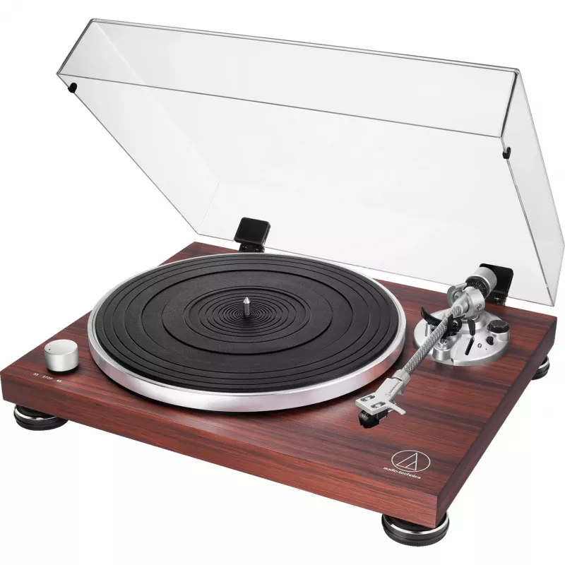 Hihnavetoinen audiosoitin Audio-Technica AT-LPW50BTRW ruskea manuaalinen